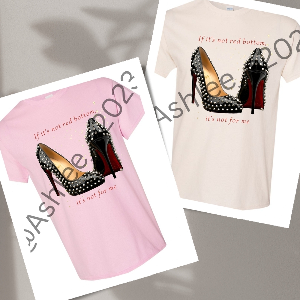 Red Bottom Short Sleeve Graphic Tee Shirt